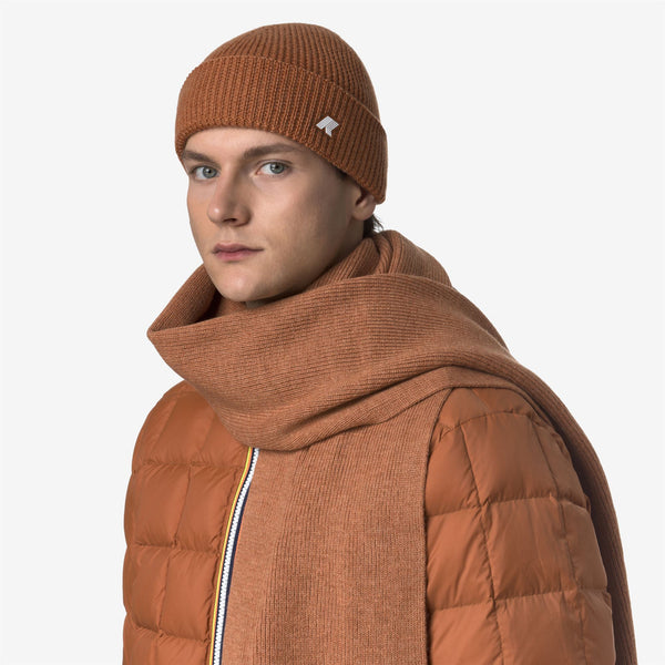 K Way BRICE CARDIGAN STITCH WOOL ORANGE ADOBE MEL