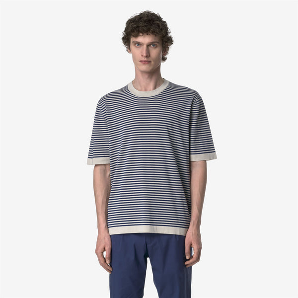 K Way COMBE STRIPES BEIGE LT-BLUE DEPTHS