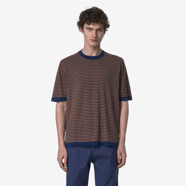 K Way COMBE STRIPES BLUE DEPTHS-BROWN BRAN