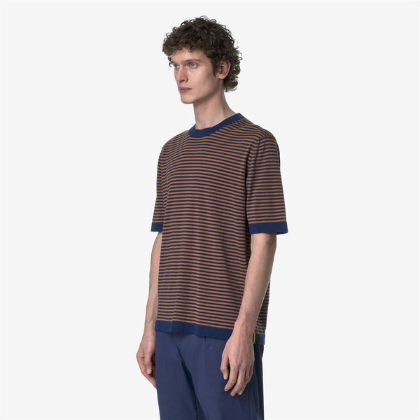 K Way COMBE STRIPES BLUE DEPTHS-BROWN BRAN