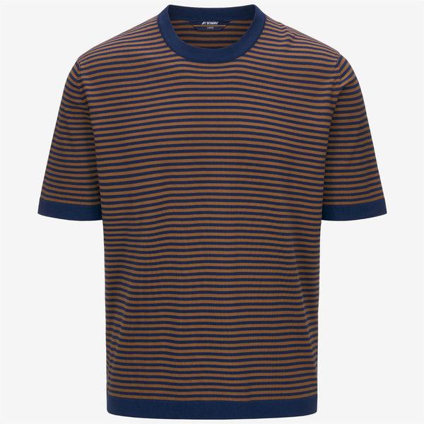 k way COMBE STRIPES BLUE DEPTHS-BROWN BRAN