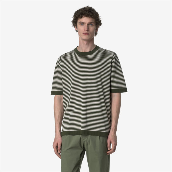 K Way COMBE STRIPES GREEN AFRICA-BEIGE LT