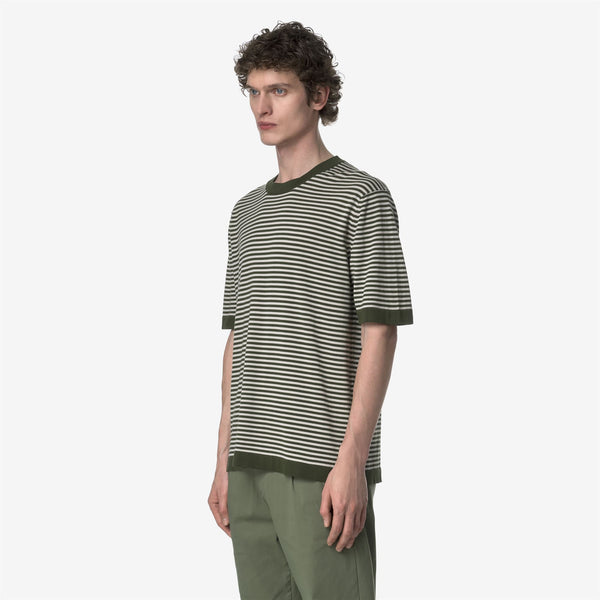 K Way COMBE STRIPES GREEN AFRICA-BEIGE LT