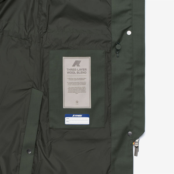 K Way ELLA WOOL NYLON MIX GREEN BLACKISH COMBO