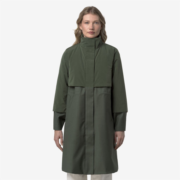 K Way ELLA WOOL NYLON MIX GREEN BLACKISH COMBO