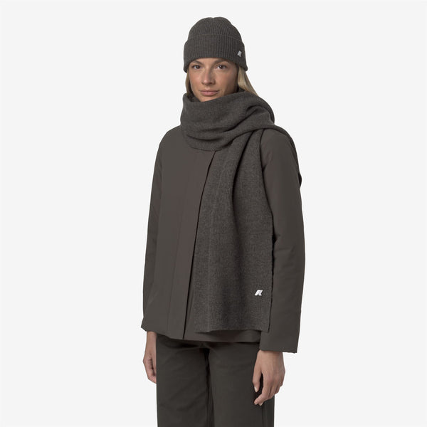 K Way ETIENNE CARDIGAN STITCH WOOL BLACK OLIVE MEL