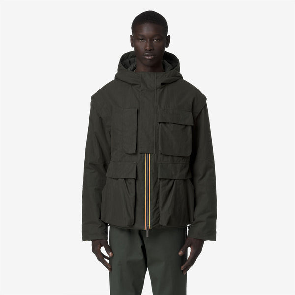 K Way GUILLERMO COTTON FEEL GREEN BLACKISH COMBO