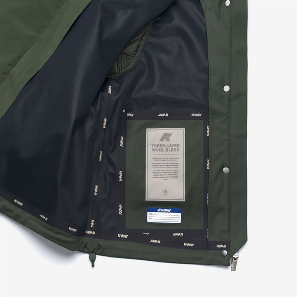 K Way ISAN WOOL NYLON MIX GREEN BLACKISH COMBO