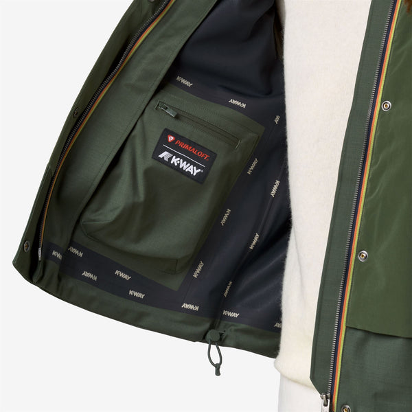 K Way ISAN WOOL NYLON MIX GREEN BLACKISH COMBO