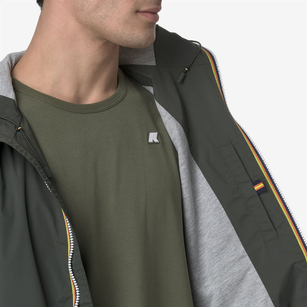 K Way JACK STRETCH NYLON JERSEY GREEN BLACKISH