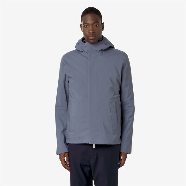K Way JACKEN BONDED PADDED GREY BLUE AVIO