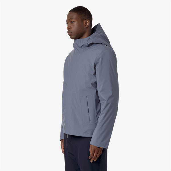 K Way JACKEN BONDED PADDED GREY BLUE AVIO