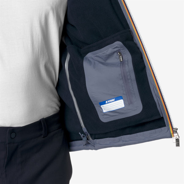 K Way JACKO BONDED GREY BLUE A-BLUE D