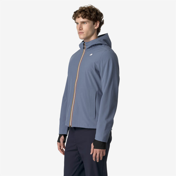 K Way JACKO BONDED GREY BLUE A-BLUE D