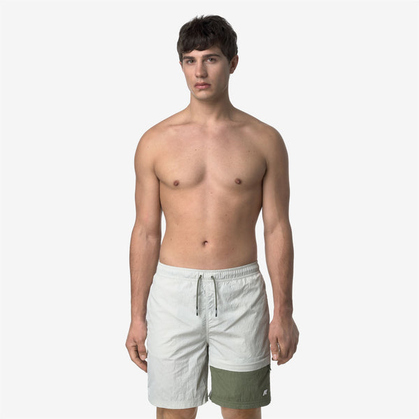 K Way LENON INSERT BEACH BEIGE LT-GREEN LICHEN