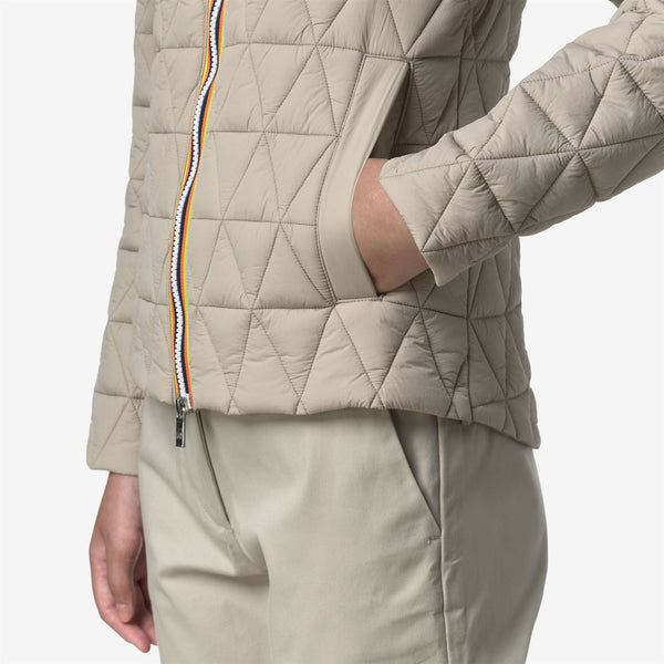 K Way LIL DIAMOND QUILTED WARM BEIGE CASHMERE