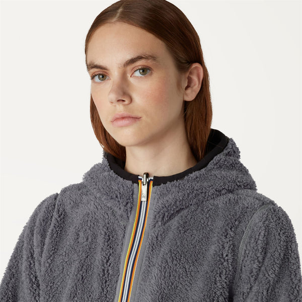 K Way LILY POLAR REVERSIBLE BLACK PURE-GREY SMOKED