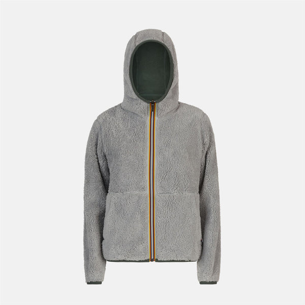 K Way LILY POLAR REVERSIBLE GREEN LAUREL-GREY LT