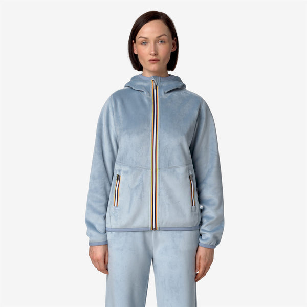 K Way LILY VELOUR POLAR REVERSIBLE BLUE A-BLUE A