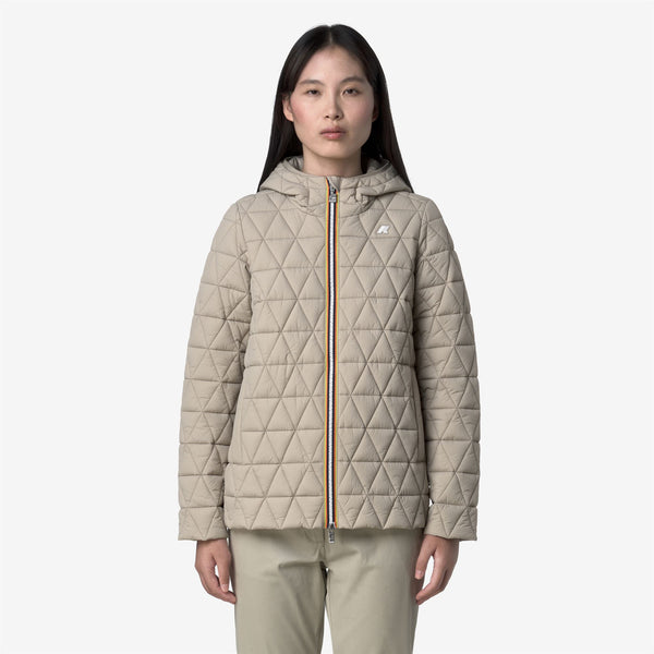 K Way MADLAINE DIAMOND QUILTED WARM BEIGE CASHMERE