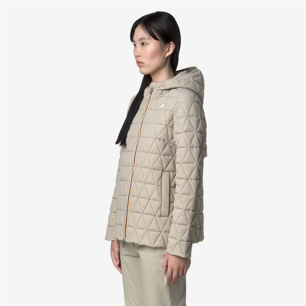 K Way MADLAINE DIAMOND QUILTED WARM BEIGE CASHMERE