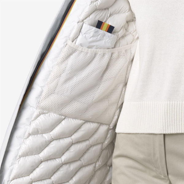 K Way MATHIEL BONDED PADDED WHITE GARDENIA COMBO