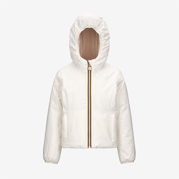 k way P. LILY ST WARM REVERSIBLE WHITE G-PINK T