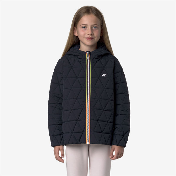 K Way P. MADLAINE DIAMOND QUILTED WARM BLUE DEPTH