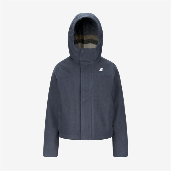 k way P. SHARILLE CORDUROY BLUE-TARTAN COMBO