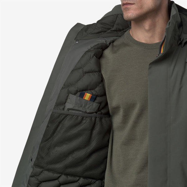 K Way THOMAL BONDED PADDED GREEN BLACKISH COMBO