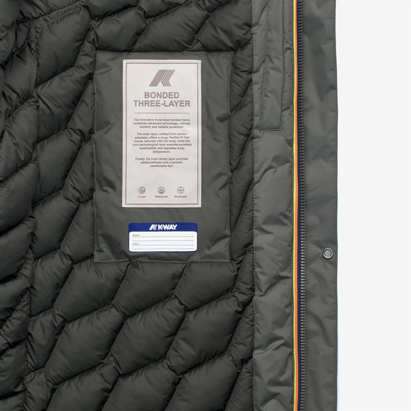 K Way THOMAL BONDED PADDED GREEN BLACKISH COMBO