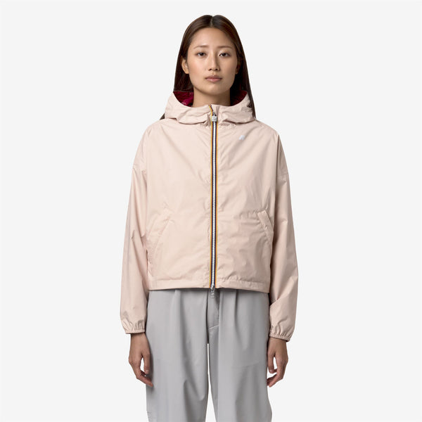 K Way LAURETTE PLUS.2 REVERSIBLE PINK GARDENIA-RED DK