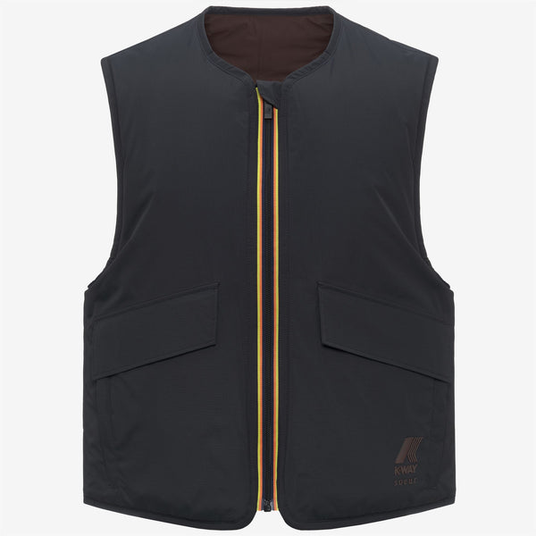 k way LE VRAI 2.1 AMIABLE WES PADDED SOEUR BLACK SAND-BROWN COFFEE