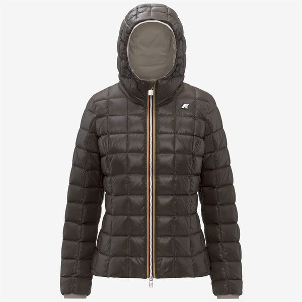 K Way LILY ST THERMO REVERSIBLE BEIGE CASHMERE-BLACK OLIVE