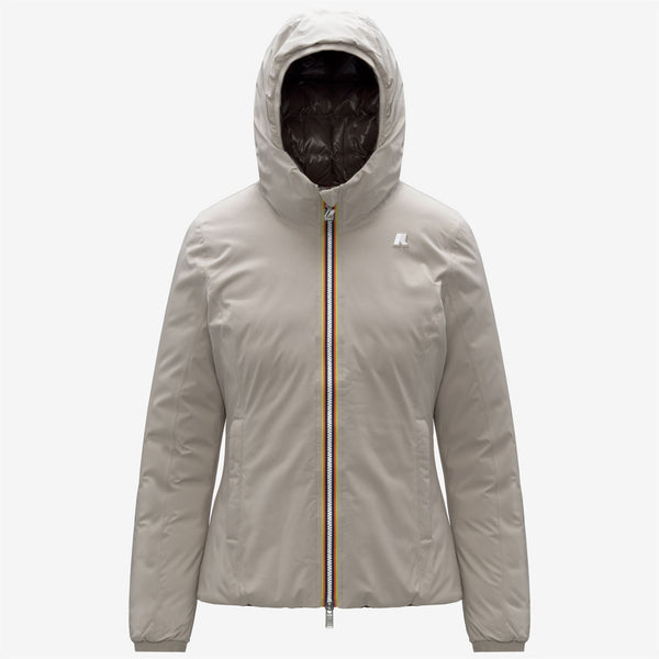 k way LILY ST THERMO REVERSIBLE BEIGE CASHMERE-BLACK OLIVE