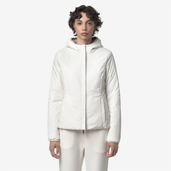 K Way LILY ST WARM REVERSIBLE BEIGE CASHMERE-WHITE GARDENIA