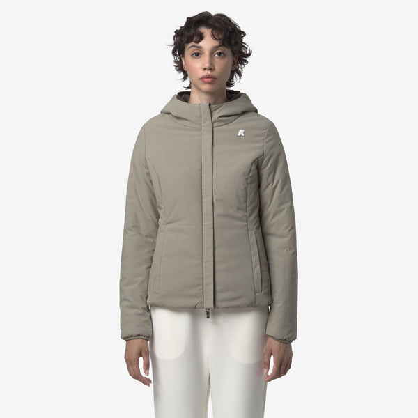 K Way LILY ST WARM REVERSIBLE BLACK OLIVE-GREEN OAK