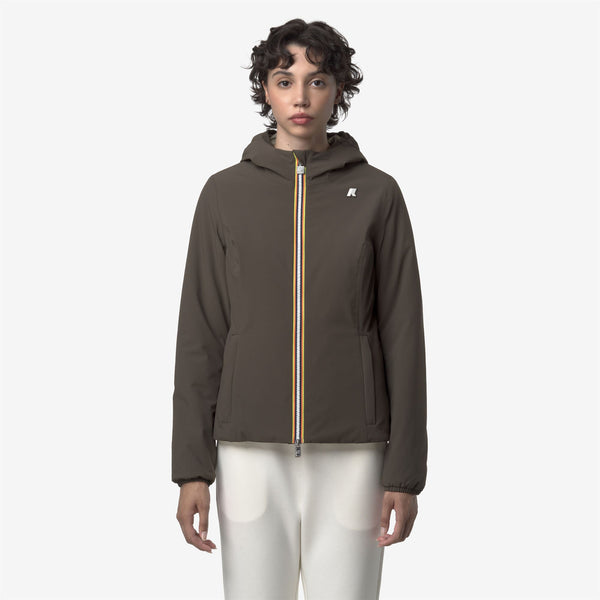 K Way LILY ST WARM REVERSIBLE BLACK OLIVE-GREEN OAK