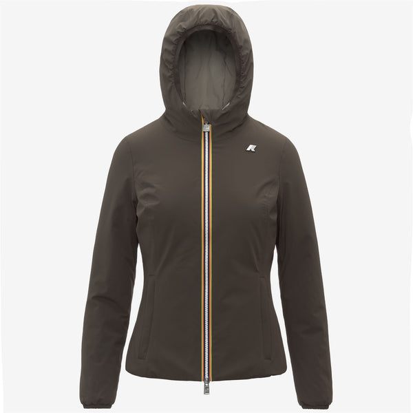 k way LILY ST WARM REVERSIBLE BLACK OLIVE-GREEN OAK