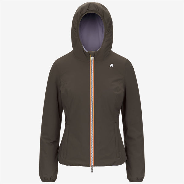 k way LILY ST WARM REVERSIBLE BLACK OLIVE-VIOLET LAVENDER