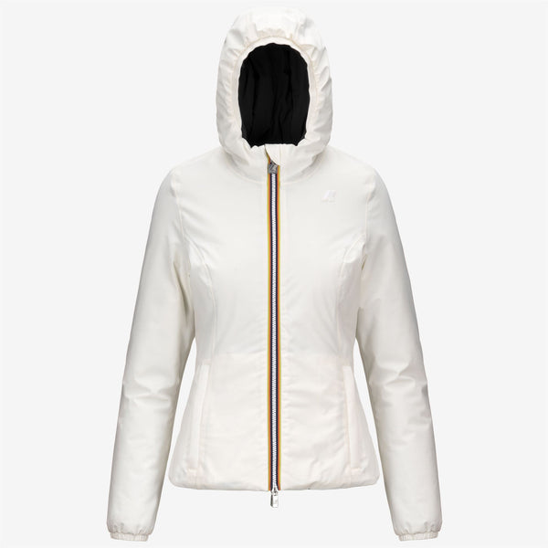 k way LILY ST WARM REVERSIBLE WHITE GARDENIA-BLACK PURE