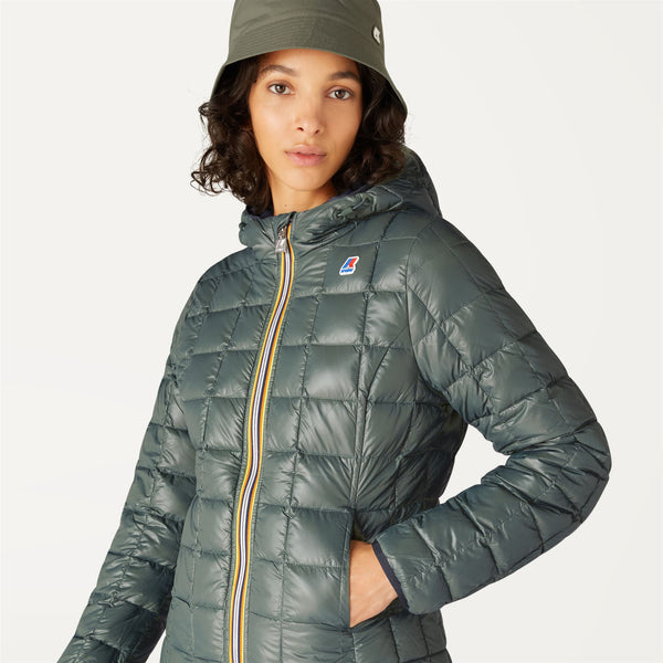 K Way LILY THERMO PLUS.2 REVERSIBLE BLUE DEPTH-GREEN LAUREL