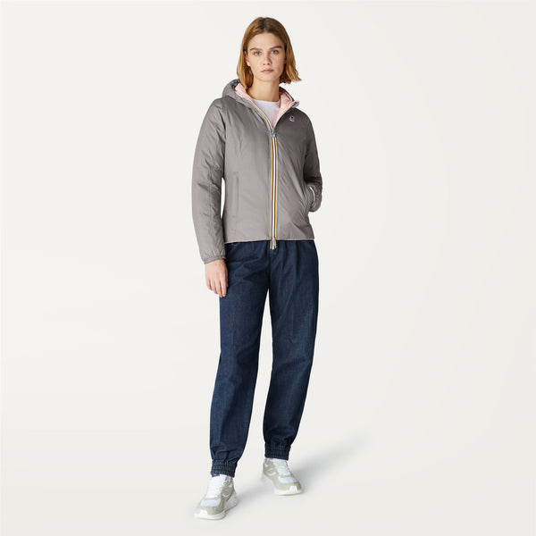 K Way LILY THERMO PLUS.2 REVERSIBLE GREY MD STEEL-PINK DAFNE