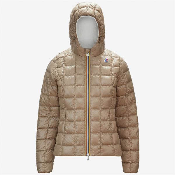 k way LILY THERMO PLUS.2 REVERSIBLE WHITE MILK-BEIGE TAUPE