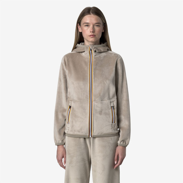 K Way LILY VELOUR POLAR REVERSIBLE BEIGE CASHMERE-BEIGE CASHMERE