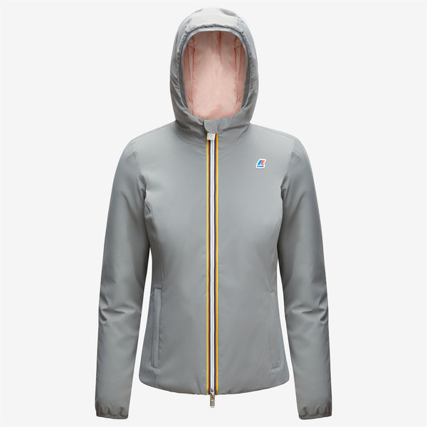 k way LILY WARM REVERSIBLE GREY MD STEEL-PINK DAFNE