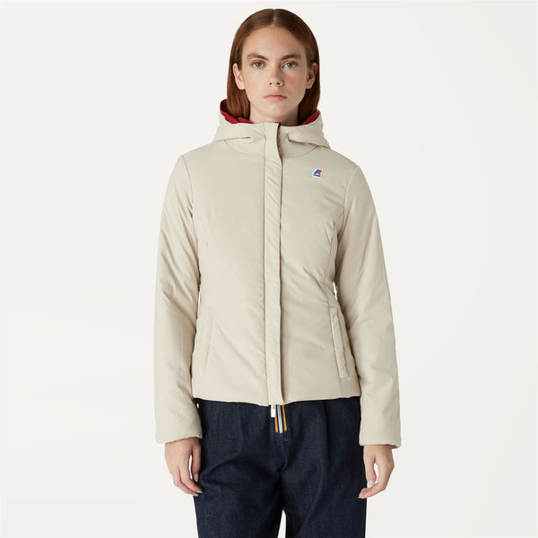 K Way LILY WARM REVERSIBLE RED DK TOMATO-BEIGE GREY