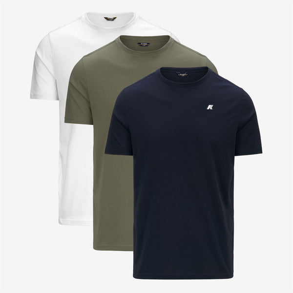 k way ODOM ROUND SLEEVES THREE PACK BLUE DEPTH-GREEN LICHEN-WHITE