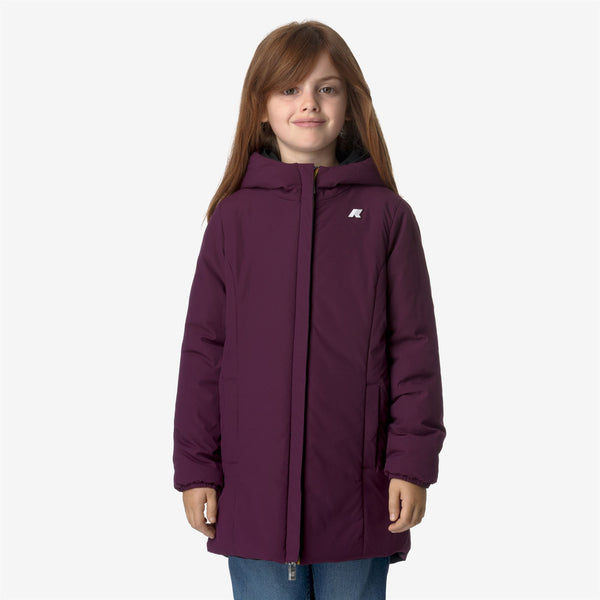 K Way P. DENISE ST WARM REVERSIBLE BLACK PURE-VIOLET DK PURPLE