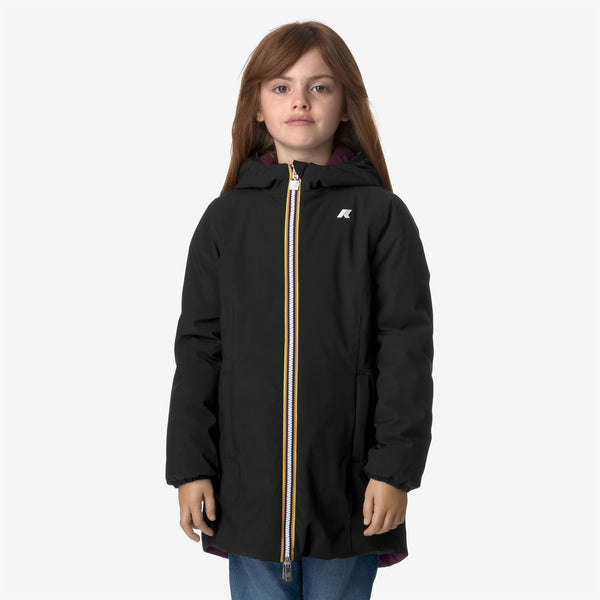 K Way P. DENISE ST WARM REVERSIBLE BLACK PURE-VIOLET DK PURPLE